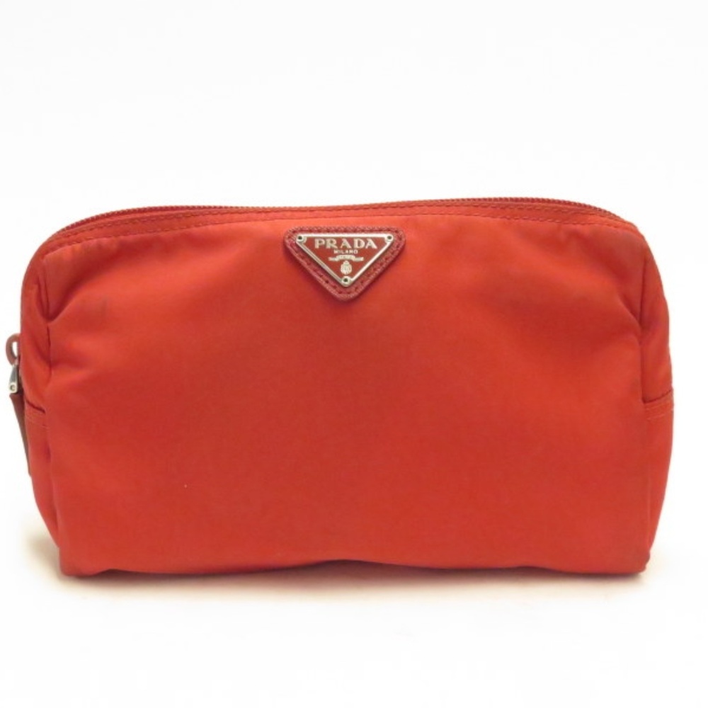 Prada Vela Nylon Cosmetic Bag Red - Picture 1 of 7